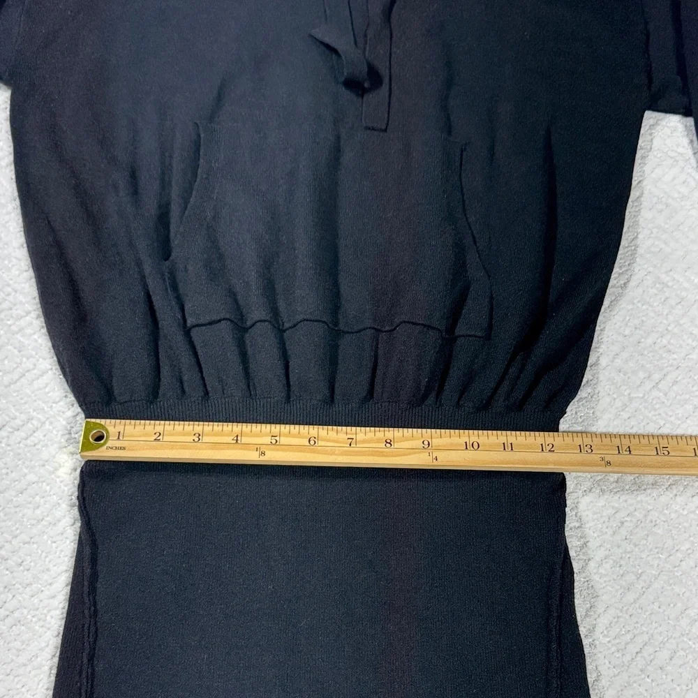 Evereve Black Hooded Sweater Dress Sz XS